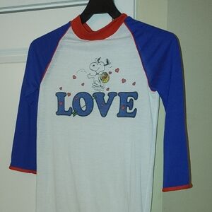 Snoopy Love Raglan Sleep Shirt